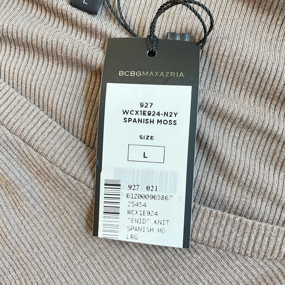 BCBGMaxAzria Enid Knit Spanish Moss Knit Long SleeveTop - Picture 3 of 8